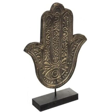 mano de fátima madera decorativa tallada para protección y energía positiva