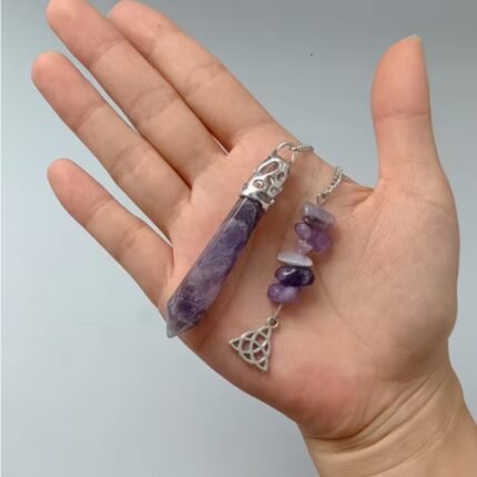 Péndulo de Amatista Natural – Nudo de Bruja