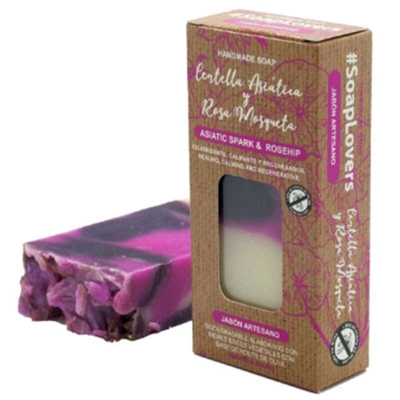 Jabón artesano centella asiática y rosa mosqueta 100 g | Regenerador