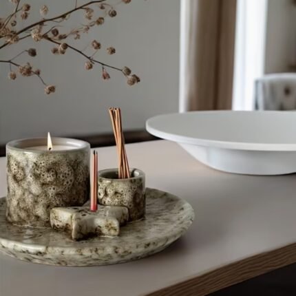 Porta Incienso de Cerámica 3 en 1 para Meditación, Yoga y Decoración Espiritual