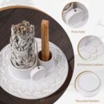 porta incienso de cerámica blanca 3 en 1