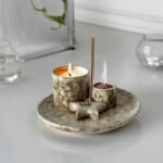 Porta Incienso de Cerámica 3 en 1 para Meditación, Yoga y Decoración Espiritual