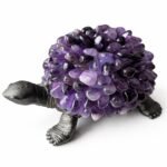 Tortuga de Amatista Hecha a Mano en Metal y Cristal