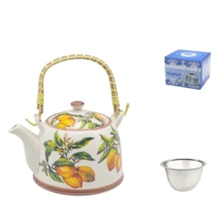 tetera de cerámica con filtro de acero inoxidable