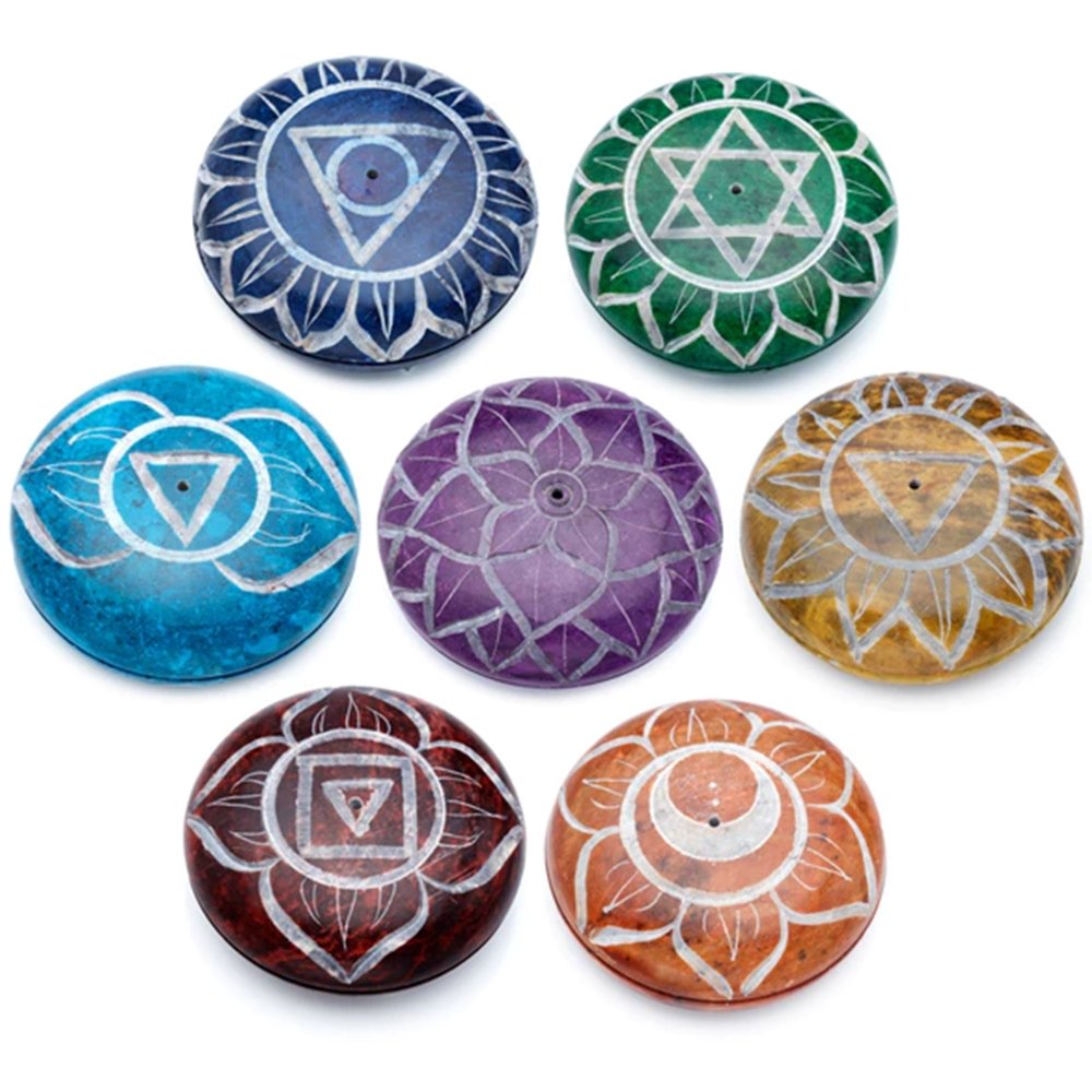 Quemador de Incienso Chakra Piedra Natural | Portaincienso Yoga y Meditación Quemador de Incienso Chakra Piedra Natural | Portaincienso Yoga y Meditación