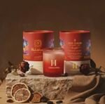 Vela Chakra Raíz con Jaspe Rojo y Flores Naturales | HERBALINEA