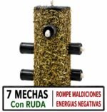 Velón Negro 7 Mechas con Ruda | Limpieza Energética