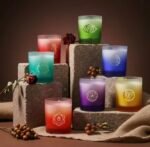 Vela Chakra Corona con Amatista y Flores de Lavanda | HERBALINEA