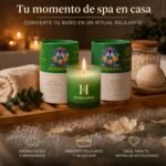 Vela Chakra Corazón con Fluorita Verde y Flores Naturales | HERBALINEA