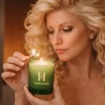 Vela Chakra Corazón con Fluorita Verde y Flores Naturales | HERBALINEA