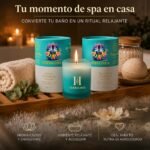 Vela Chakra Garganta con Aguamarina y Flores Naturales | HERBALINEA