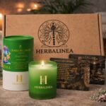Vela Chakra Corazón con Fluorita Verde y Flores Naturales | HERBALINEA