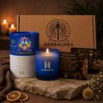 Vela Chakra Tercer Ojo con Lapislázuli y Flores Naturales | HERBALINEA