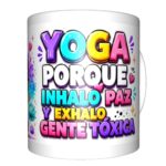 Taza de Cerámica Yoga con Frase Divertida 330 ml | Regalo Original para Yoguis, Meditación y Mindfulness