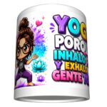 Taza de Cerámica Yoga con Frase Divertida 330 ml | Regalo Original para Yoguis, Meditación y Mindfulness