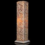 Torre de Piedra Jabón Tallada para Incienso o Vela – Quemador Artesanal con Elefantes